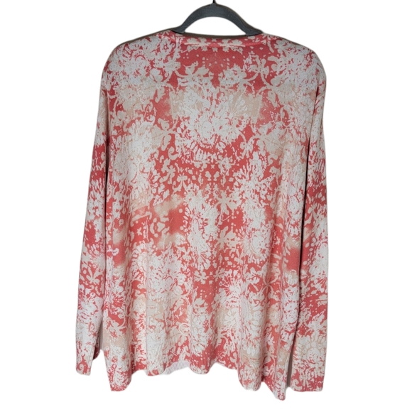 North Crest paisley floral button down scoop neck cardigan size 3X (24W/… - Picture 2 of 7